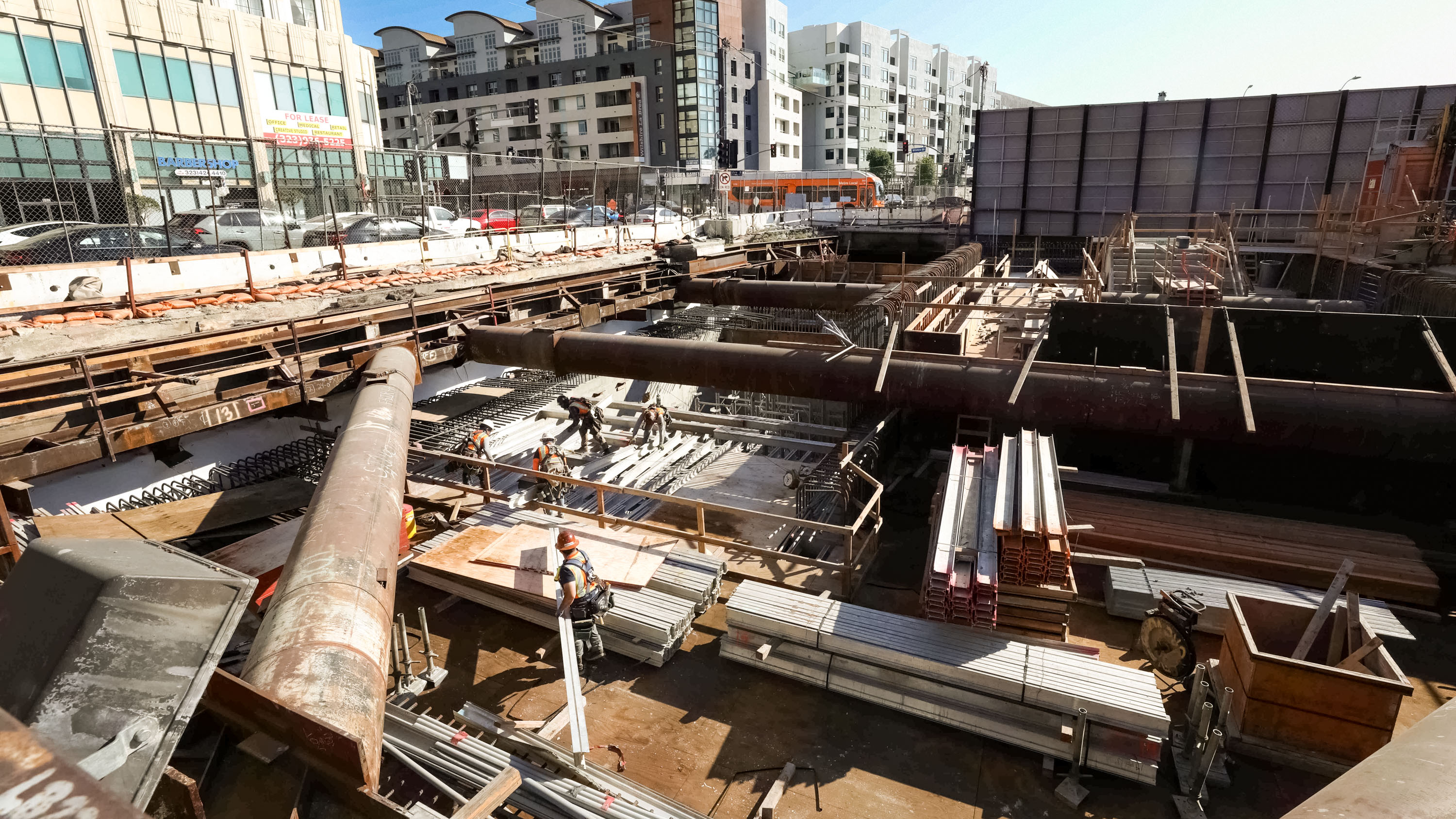 construction site in the middle of a city