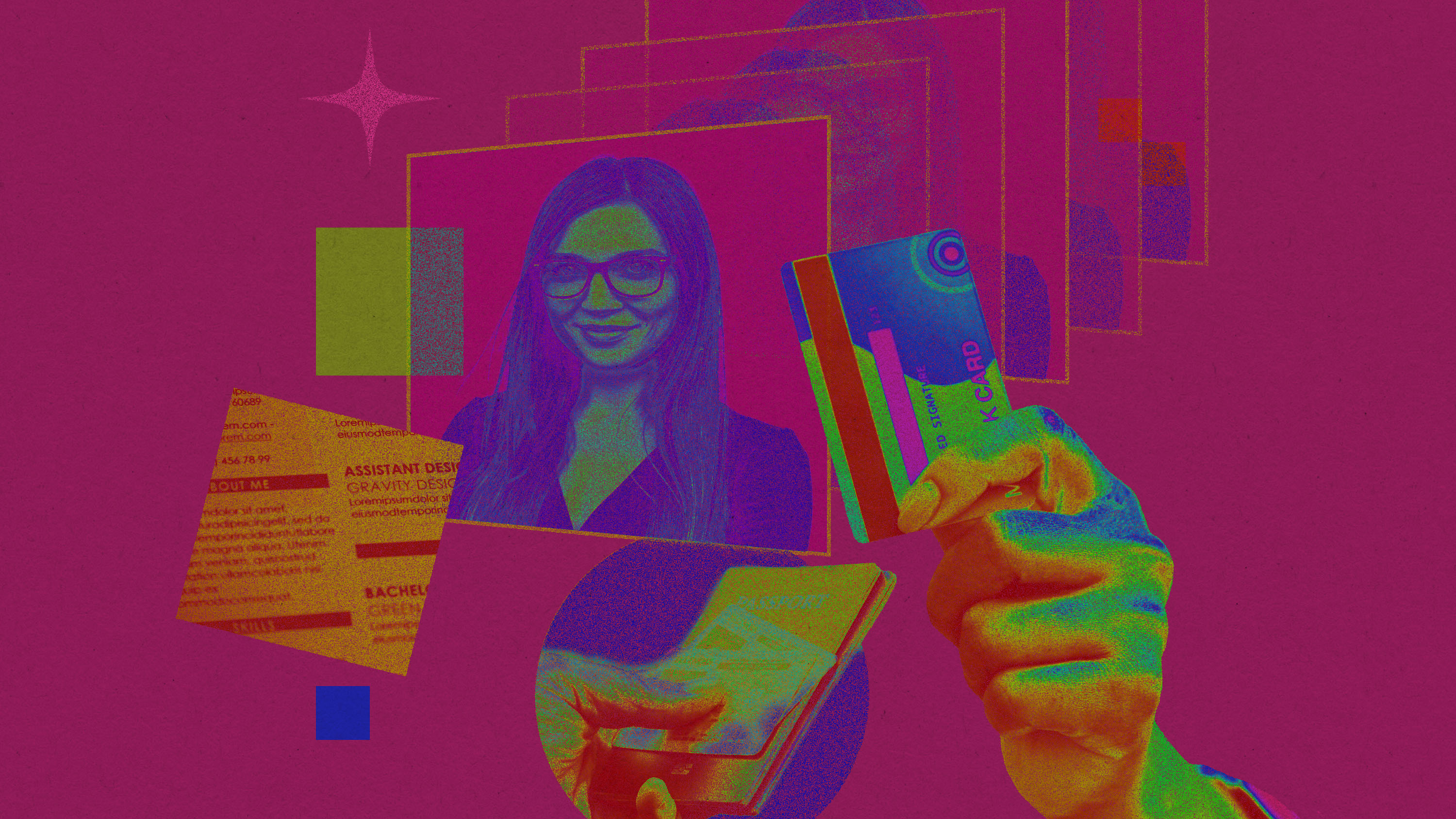 examples of personal information dissolving into color